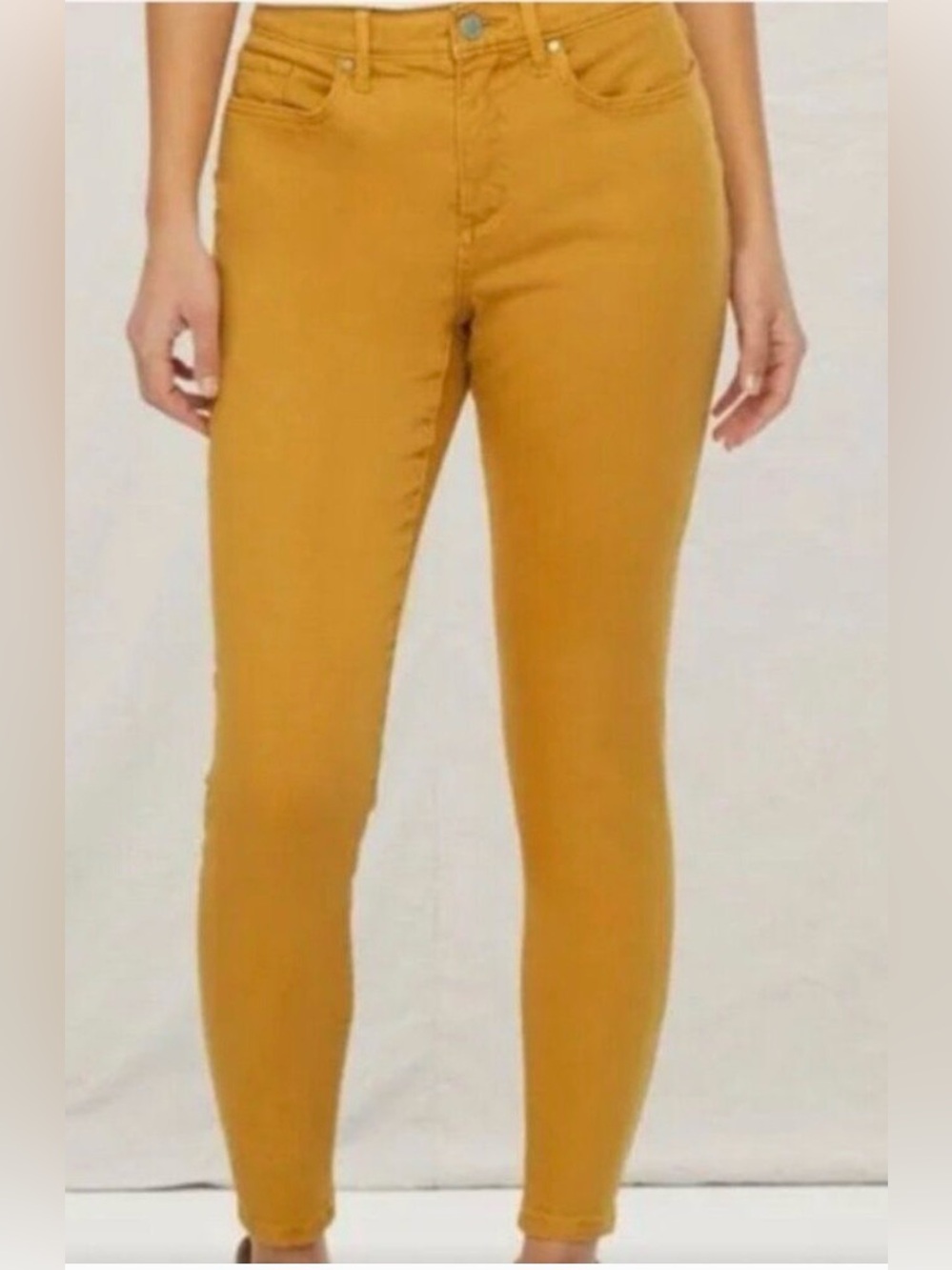 ANA Women's Mid-Rise Skinny Ankle Jeans - Mustard